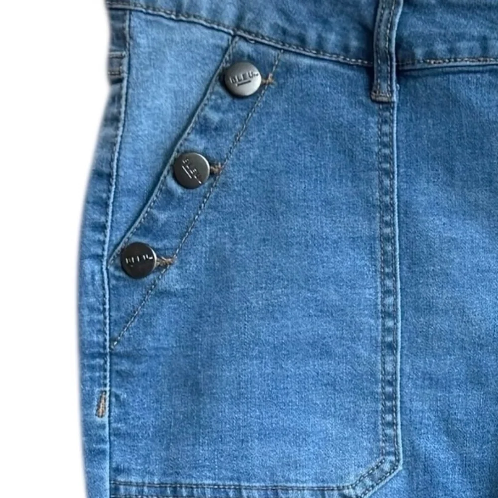BLEU Button Detail Pocket Wide Leg Jeans Sz 8 - Picture 3 of 7